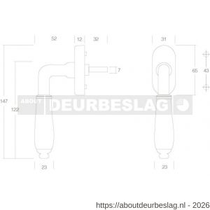 Intersteel Living 6050 raamkruk Courgette op ovaal rozet nikkel-zwart - R26003758 - afbeelding 2