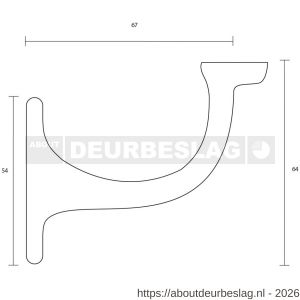 Intersteel Living 7245 leuninghouder opschroevend vlak zadel nikkel - R26003982 - afbeelding 2