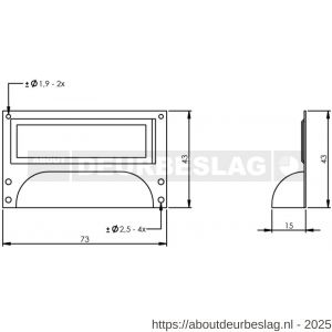 Intersteel Living 8810 etiketgreep 73x43 mm vernikkeld - R26007794 - afbeelding 2