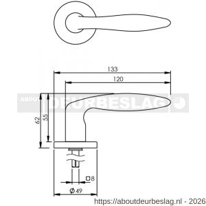 Intersteel Living 0199 deurkruk Sigaar op rozet verdekt diameter 49x7 mm nikkel mat - R26000377 - afbeelding 2