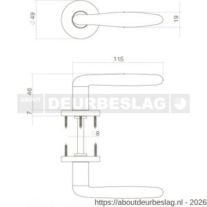 Intersteel Living 0200 deurkruk Phobos op rozet verdekt diameter 49x7 mm nikkel mat - R26007329 - afbeelding 2