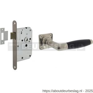 Intersteel Living 0237 set loopslot RVS met deurkruk Ton Basic op rozet 38x38 mm nikkel mat - R26011043 - afbeelding 1