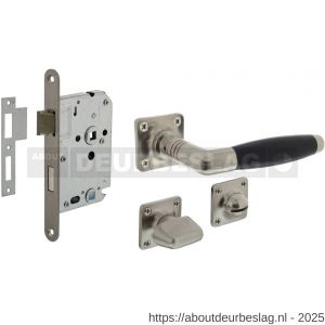 Intersteel Living 0237 set toiletslot 63/8 RVS met deurkruk Ton Basic op rozet 38x38 mm en WC-sluiting nikkel mat - R26011044 - afbeelding 1