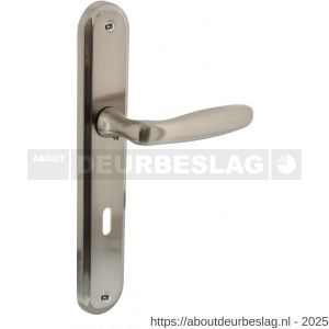 Intersteel 1692 deurkruk Bjorn op schild ovaal 242x43 mm sleutelgat 72 mm nikkel mat - R26008103 - afbeelding 1