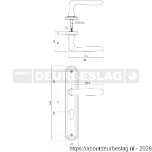 Intersteel Living 1692 deurkruk Bjorn op schild ovaal 242x43 mm profielcilindergat 72 mm nikkel mat - R26005110 - afbeelding 2