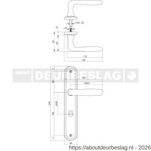 Intersteel Living 1692 deurkruk Bjorn op schild ovaal 242x43 mm WC 63/8 mm nikkel mat - R26005111 - afbeelding 2