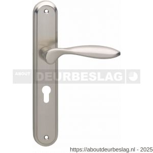 Intersteel Living 1695 deurkruk George op schild ovaal 242x43 mm profielcilindergat 55 mm nikkel mat - R26005121 - afbeelding 1