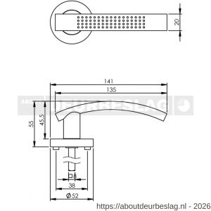 Intersteel Living 1696 deurkruk William op rozet verdekt diameter 52x10 mm met nokken chroom-nikkel mat - R26000406 - afbeelding 2