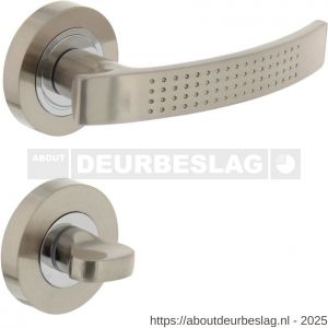 Intersteel 1696 deurkruk William op rozet verdekt diameter 52x10 mm met nokken en WC-sluiting met stift 8x8 mm chroom-nikkel mat - R26005128 - afbeelding 1