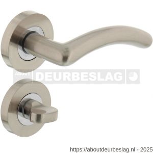 Intersteel 1699 deurkruk Marieke op rozet verdekt diameter 52x10 mm met nokken en WC-sluiting met stift 8x8 mm chroom-nikkel mat - R26005136 - afbeelding 1