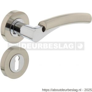 Intersteel 1700 deurkruk Bryan op rozet verdekt diameter 52x10 mm met nokken en sleutelrozetten chroom-nikkel mat - R26005140 - afbeelding 1