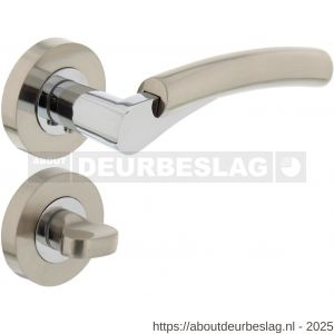 Intersteel 1700 deurkruk Bryan op rozet verdekt diameter 52x10 mm met nokken en WC-sluiting met stift 8x8 mm chroom-nikkel mat - R26005142 - afbeelding 1