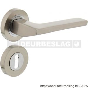 Intersteel 1705 deurkruk Ben op rozet verdekt diameter 52x10 mm met nokken en sleutelrozetten chroom-nikkel mat - R26005148 - afbeelding 1