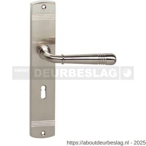 Intersteel Living 1705 deurkruk Helena op schild afgerond 235x45 mm sleutelgat 56 mm nikkel mat - R26009103 - afbeelding 1