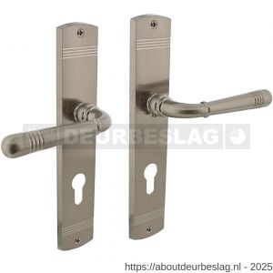 Intersteel Living 1705 deurkruk Helena op schild afgerond 235x45 mm profielcilindergat 72 mm nikkel mat - R26005154 - afbeelding 1