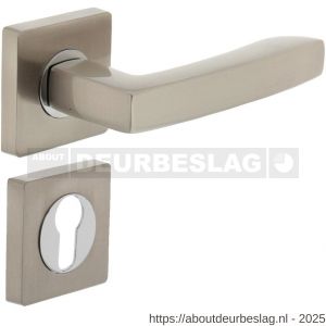 Intersteel 1714 deurkruk Dean op rozet verdekt 55x55x10 mm met nokken en cilinderrozetten chroom-nikkel mat - R26005160 - afbeelding 1
