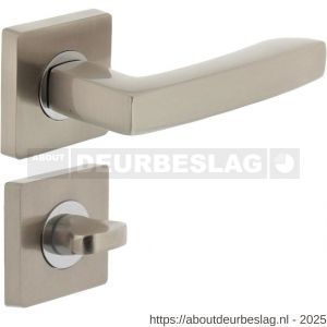 Intersteel 1714 deurkruk Dean op rozet verdekt 55x55x10 mm met nokken en WC-sluiting met stift 8x8 mm chroom-nikkel mat - R26005161 - afbeelding 1