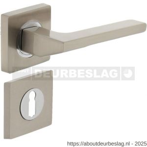 Intersteel 1715 deurkruk Ben op rozet verdekt 55x55x10 mm met nokken en sleutelrozetten chroom-nikkel mat - R26005167 - afbeelding 1