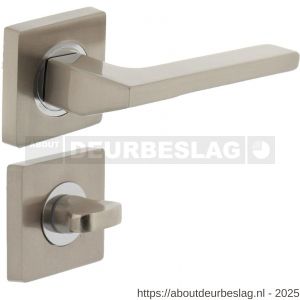 Intersteel 1715 deurkruk Ben op rozet verdekt 55x55x10 mm met nokken en WC-sluiting met stift 8x8 mm chroom-nikkel mat - R26005169 - afbeelding 1