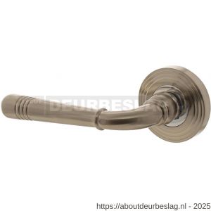 Intersteel 1725 deurkruk gatdeel links Helena op rozet verdekt met rillen diameter 55x10 mm met nokken chroom nikkel mat - R26008116 - afbeelding 1