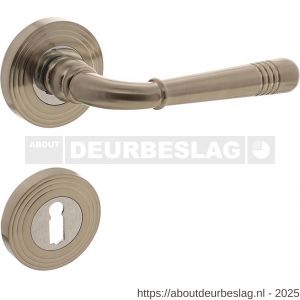 Intersteel 1725 deurkruk Helena op rozet verdekt met rillen diameter 55x10 mm met nokken en sleutelrozetten chroom nikkel mat - R26001778 - afbeelding 1