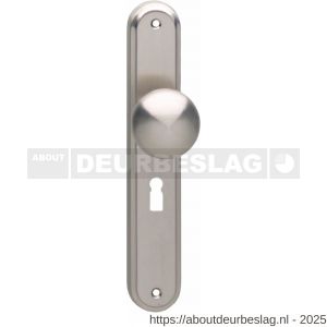 Intersteel 2126 knopschild ovaal 242x43x10 mm met vaste knop Paddenstoel en wisselstift M10-8x89 mm sleutelgat 56 mm nikkel mat - R26005175 - afbeelding 1