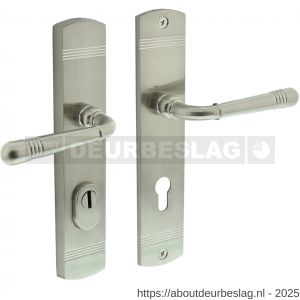 Intersteel Living 3777 achterdeurbeslag Helena 239x50 mm kruk-kruk profielcilindergat 72 mm met kerntrekbeveiliging nikkel mat - R26010226 - afbeelding 1