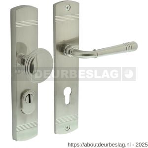 Intersteel Living 3778 voordeurbeslag Helena 239x50 mm knop-kruk profielcilindergat 72 mm met kerntrekbeveiliging nikkel mat - R26010228 - afbeelding 1