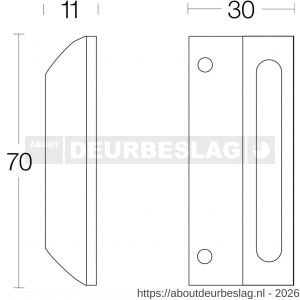 Intersteel Living 5615 sluitplaat met kom 70x30 mm nikkel mat - R26007709 - afbeelding 2