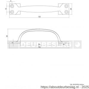 Intersteel Living 5616 handgreep op vierkante voet 130 mm nikkel mat - R26004586 - afbeelding 2