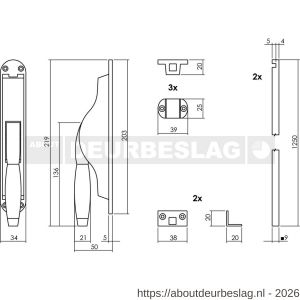 Intersteel Living 5620 set pomp-espagnolet Ton Basic inclusief stangenset 2x 1250 mm nikkel mat-ebbenhout - R26011034 - afbeelding 2