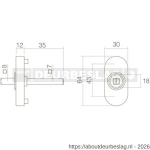 Intersteel 6050 basisplaat voor raamkruk hals diameter 18 mm nikkel mat - R26003777 - afbeelding 2