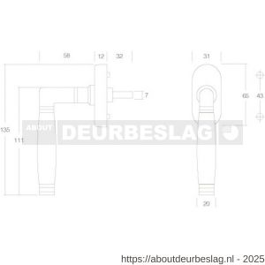 Intersteel Living 6051 raamkruk Ton 222 op ovaal rozet nikkel mat-ebbenhout - R26003762 - afbeelding 2