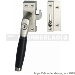 Intersteel Living 6616 SKG* afsluitbare raamsluiting links inclusief sluitplaat met kom Ton 222 nikkel mat-ebbenhout - R26003828 - afbeelding 1