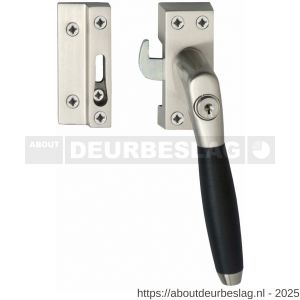 Intersteel Living 6616 SKG* afsluitbare raamsluiting rechts inclusief sluitplaat met kom Ton 400 nikkel mat-ebbenhout - R26003825 - afbeelding 1