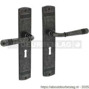 Intersteel Living 1705 deurkruk Helena op schild afgerond 235x45 mm sleutelgat 56 mm oud grijs - R26009108 - afbeelding 1
