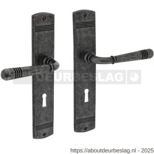Intersteel 1705 deurkruk Helena op schild afgerond 235x45 mm sleutelgat 72 mm oud grijs - R26008138 - afbeelding 1