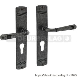 Intersteel Living 1705 deurkruk Helena op schild afgerond 235x45 mm profielcilindergat 55 mm oud grijs - R26009109 - afbeelding 1