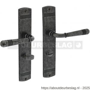 Intersteel Living 1705 deurkruk Helena op schild afgerond 235x45 mm WC 63/8 mm oud grijs - R26008140 - afbeelding 1