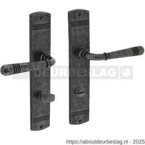 Intersteel 1705 deurkruk Helena op schild afgerond 235x45 mm WC 78/8 mm oud grijs - R26008141 - afbeelding 1