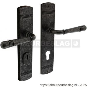 Intersteel 3777 achterdeurbeslag Helena 239x50 mm kruk-kruk profielcilindergat 72 mm met kerntrekbeveiliging oud grijs - R26010233 - afbeelding 1