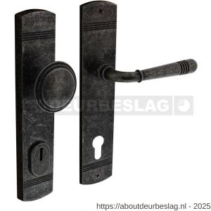 Intersteel 3778 voordeurbeslag Helena 239x50 mm knop-kruk profielcilindergat 92 mm met kerntrekbeveiliging oud grijs - R26010236 - afbeelding 1