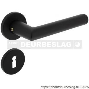 Intersteel 0055 deurkruk Broome met rozet verdekt diameter 50x7 mm met nokken en sleutelrozetten zwart - R26009116 - afbeelding 1