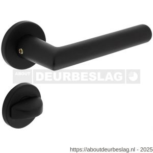 Intersteel 0055 deurkruk Broome met rozet verdekt diameter 50x7 mm met nokken en WC-sluiting met stift 8x8 mm zwart - R26009118 - afbeelding 1