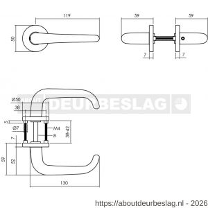 Intersteel Living 0056 deurkruk Cue met rozet verdekt diameter 50x7 mm met nokken zwart - R26009119 - afbeelding 2