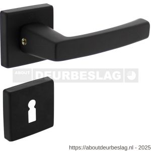 Intersteel 0057 deurkruk Moora met rozet verdekt 50x50x10 mm met nokken en sleutelrozetten zwart - R26009123 - afbeelding 1