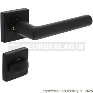 Intersteel 0058 deurkruk Broome met rozet verdekt 50x50x10 mm met nokken en WC-sluiting met stift 8x8 mm zwart - R26009130 - afbeelding 1