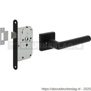 Intersteel Living 0058 set loopslot zwart met deurkruk Broome op rozet 50x50 mm zwart - R26011045 - afbeelding 1