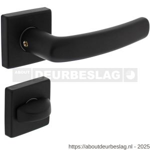 Intersteel 0059 deurkruk Denham met rozet verdekt 50x50x10 mm met nokken en WC-sluiting met stift 8x8 mm zwart - R26009135 - afbeelding 1