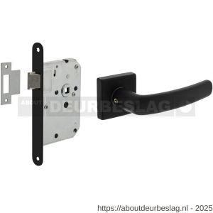 Intersteel Living 0059 set loopslot zwart met deurkruk Denham op rozet 50x50 mm zwart - R26011047 - afbeelding 1
